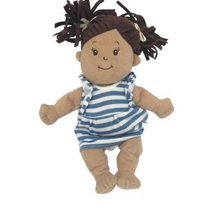 Manhattan Toy Baby Stella Blue Striped Dress Plush Doll Kids 13"
